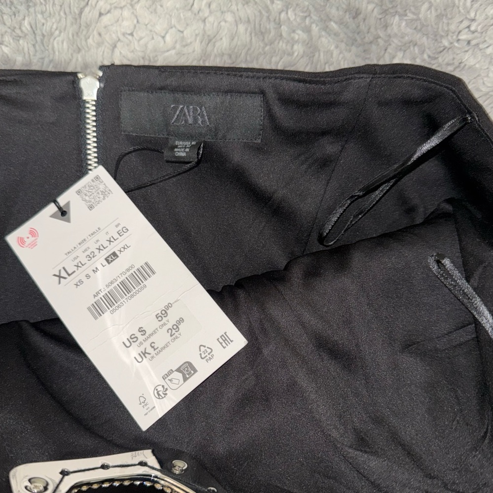 ZARA STRAPLESS TOP WITH RHINESTONES IN BLACK - Picture 4 of 17